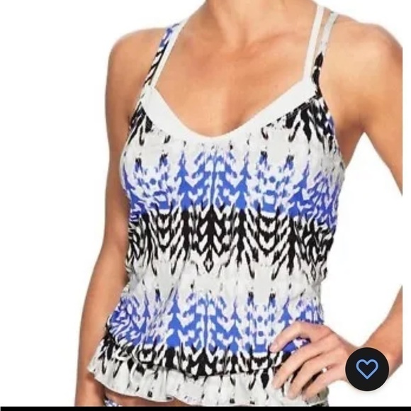 Athleta Swim suit Matching Set Blue Kamala Tankini Top Swim Shorts Size XS - Picture 2 of 16